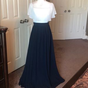 NWT!! Bill Levkoff Blue & white gown